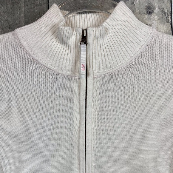 Vineyard Vines Woman’s White 1/4 Zip Sweater Size Medium. - Picture 3 of 11
